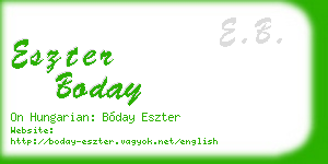 eszter boday business card